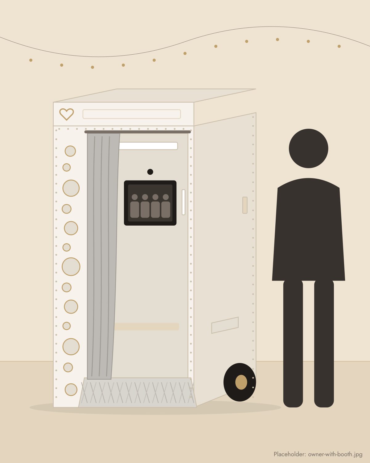 Sean, owner of Flour City Photo Booth Co., with the booth